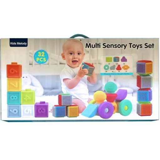 لعبة المكعبات الحسية لتفاعل الطفل