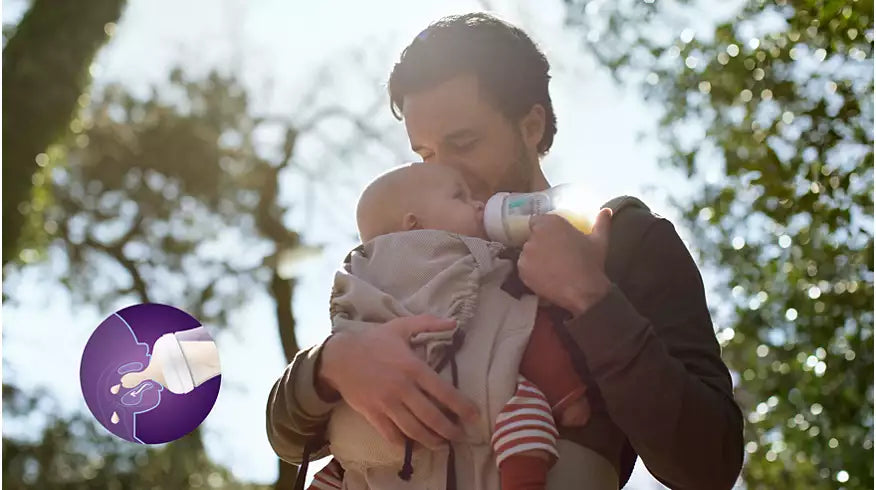 رضاعه ١٢٥مل ناتشورال مع الملعقة الخضراء لمنع المغص Avent
