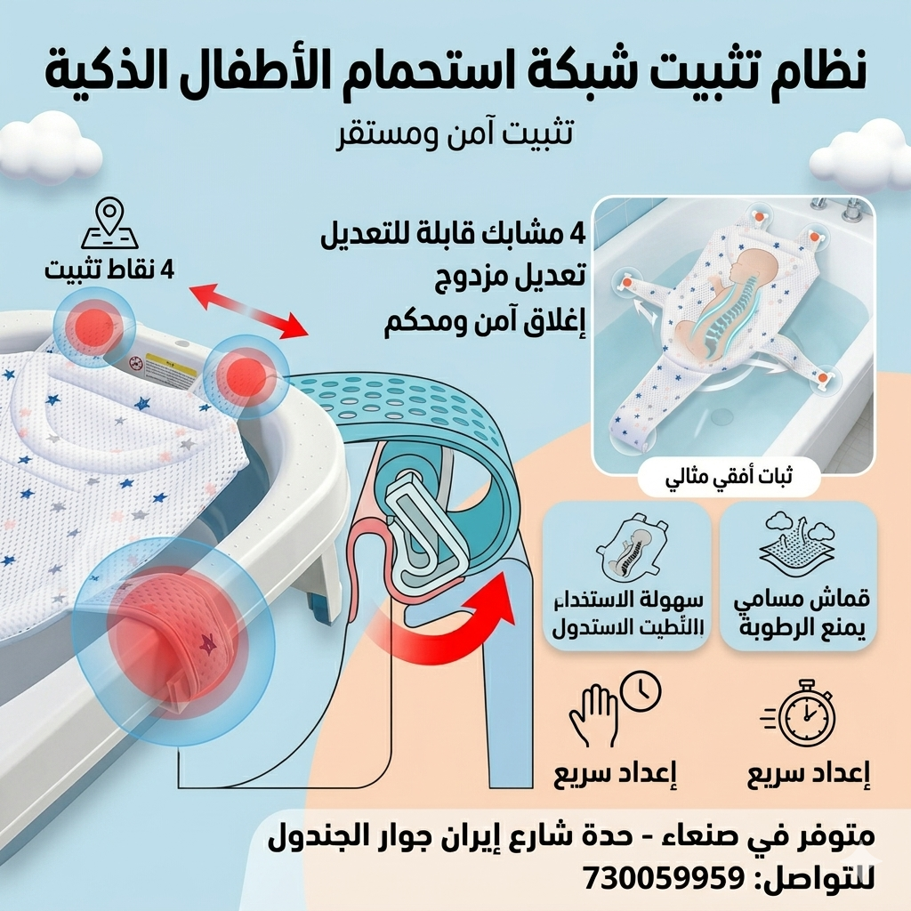 شبك حوض الاستحمام لحديثي الولادة
