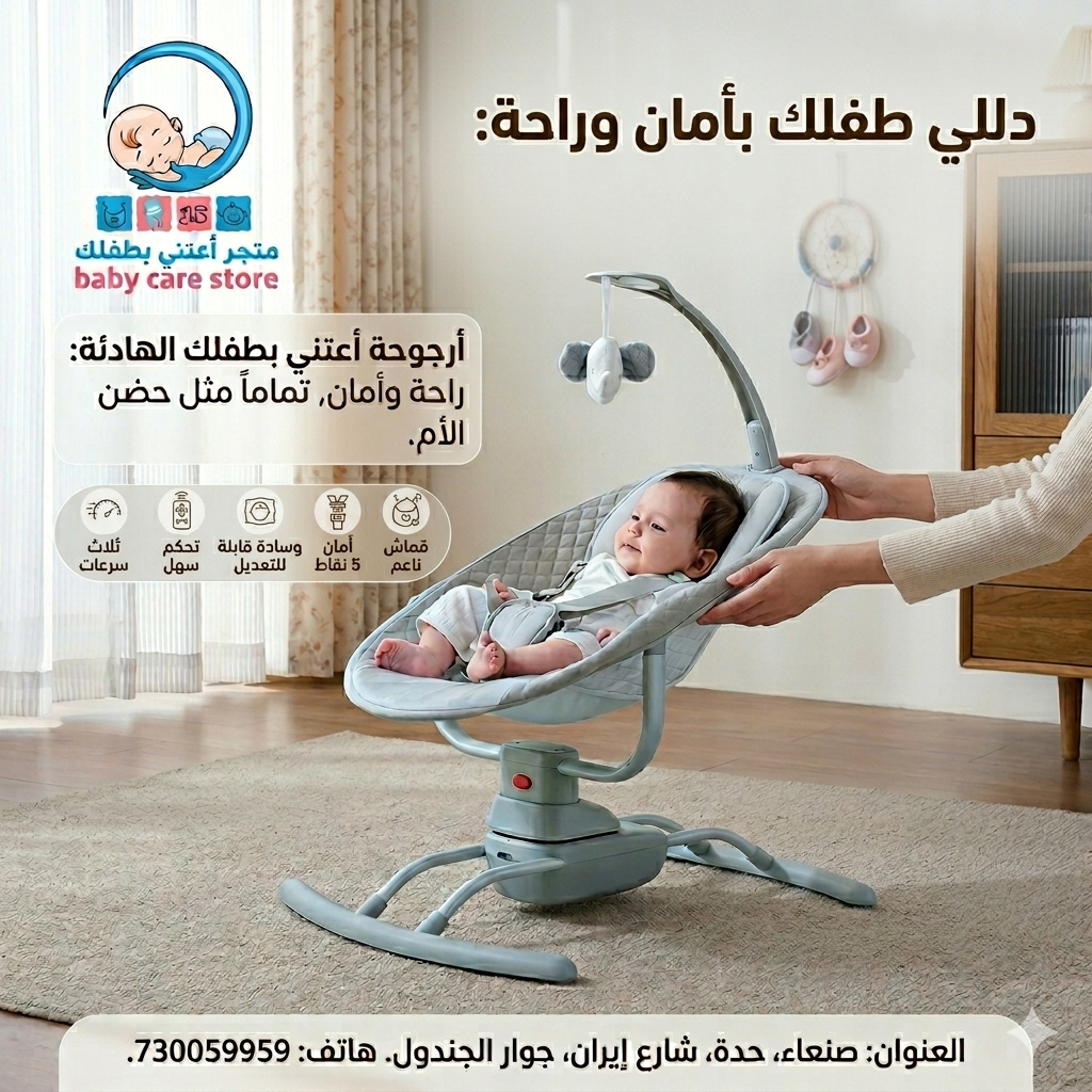 أرجوحة ذكية لراحة الام والطفل