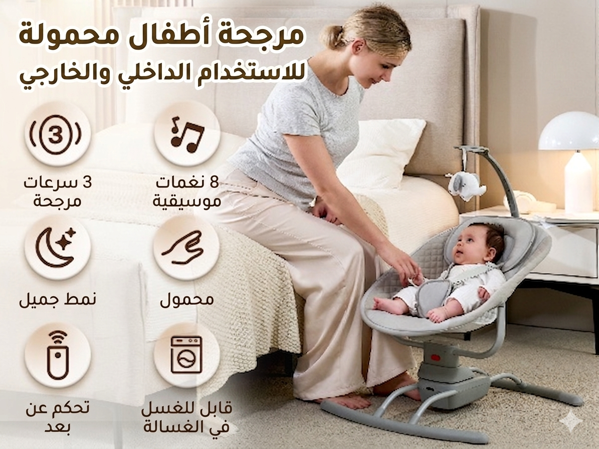 أرجوحة ذكية لراحة الام والطفل
