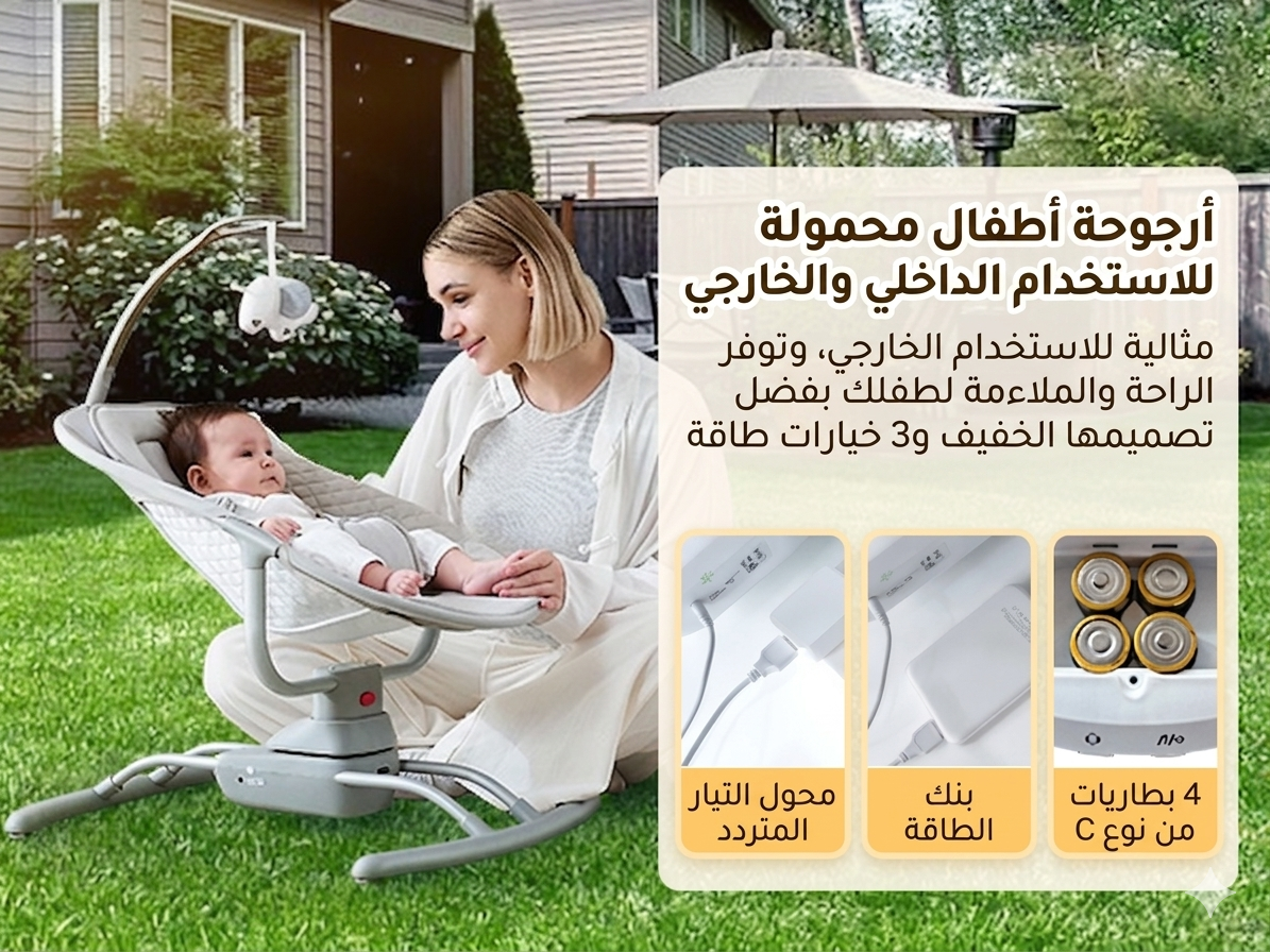 أرجوحة ذكية لراحة الام والطفل